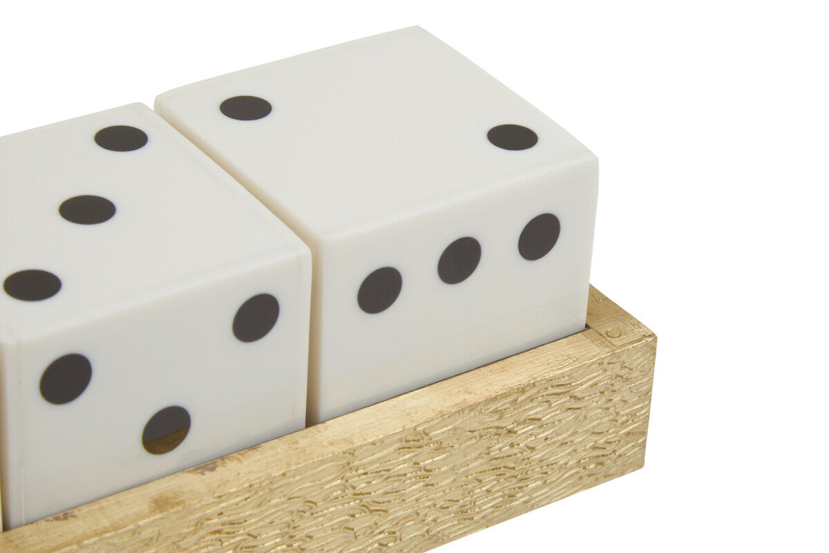 Gold Dice Set with 5 White Dice | Churchill Games