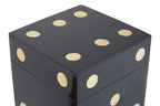 Black and Gold Dice Box with 5 Black Dice | Churchill Games