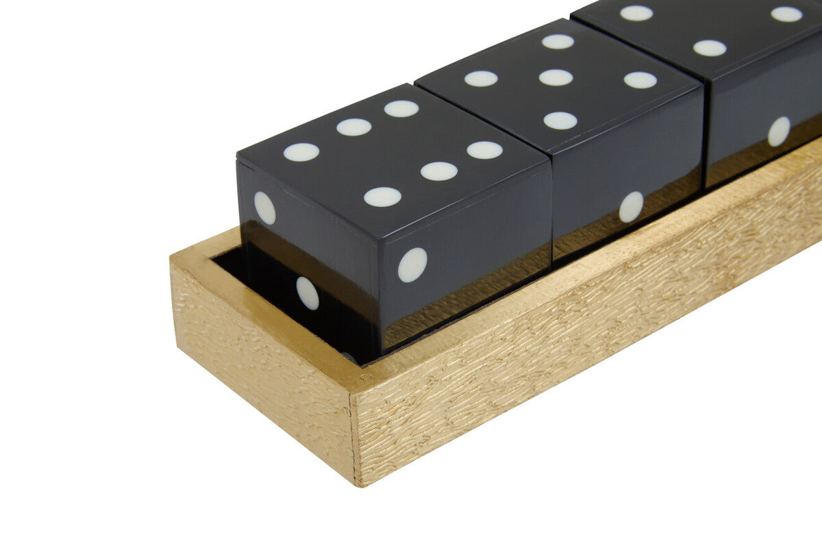 Gold Dice Set with 5 Black Dice | Churchill Games