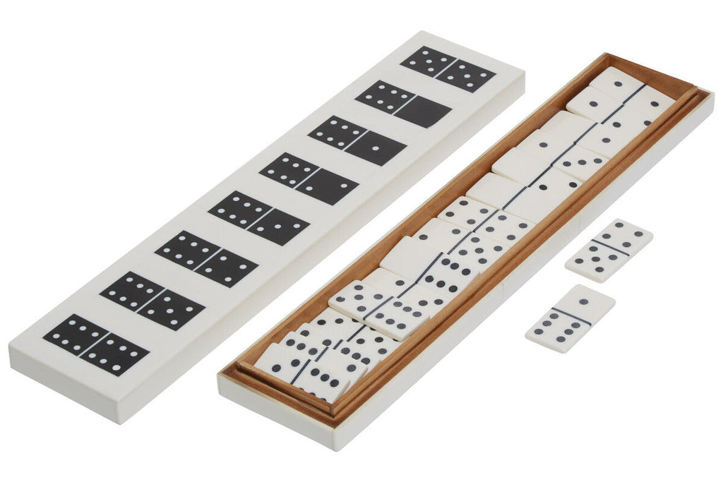 White and Black Finish Domino Box | Churchill Games