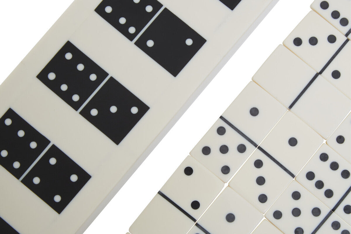 White and Black Finish Domino Box | Churchill Games