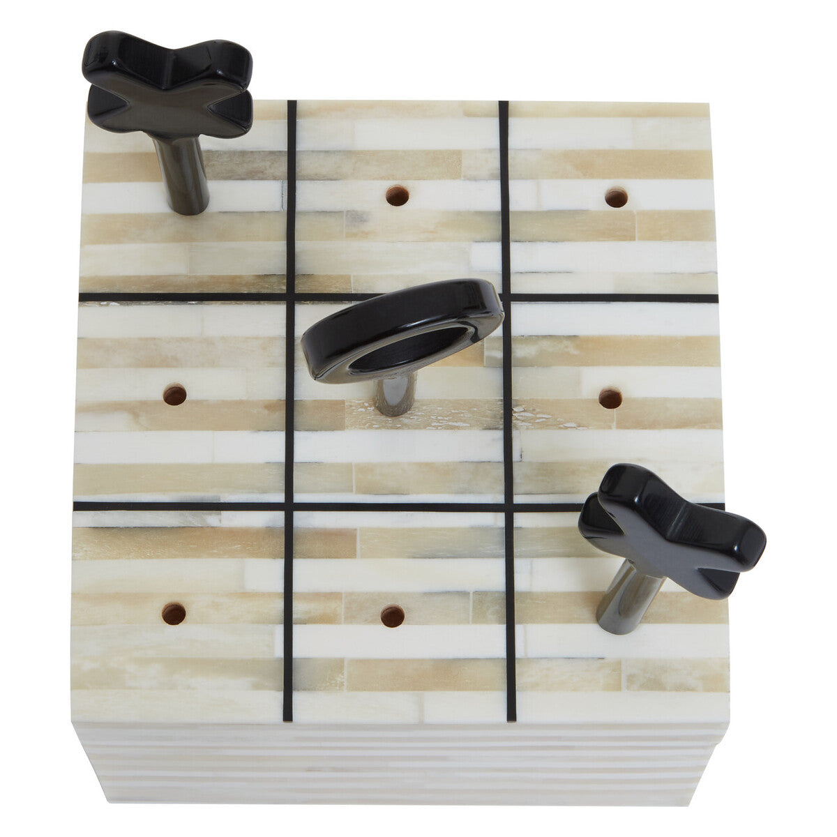 Cream and Black Bone Noughts & Crosses | Churchill Games