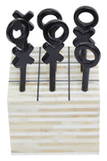 Cream and Black Bone Noughts & Crosses | Churchill Games