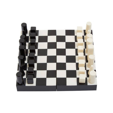 Small Black and White Foldable Chess Set | Churchill Games