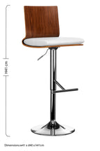 Walnut and White Bar Chair with Square Back | Giles