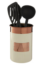 Cream and Copper Stainless Steel Utensil Holder | Prescott
