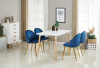 Lucia Halo Dining Set, a Table and Chairs Set of 4, White/Grey