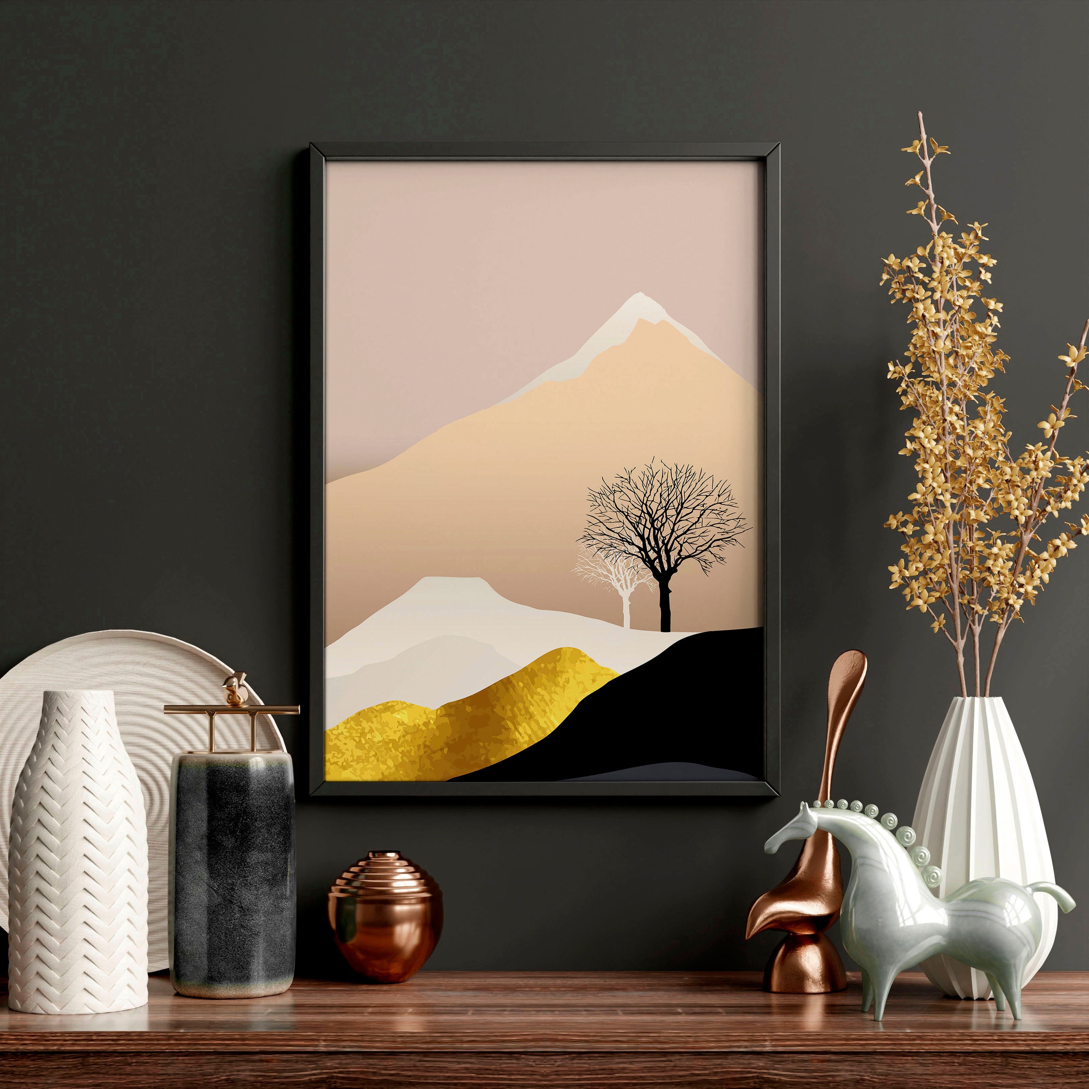 Wall art Scandinavian for office | set of 3 framed wall art