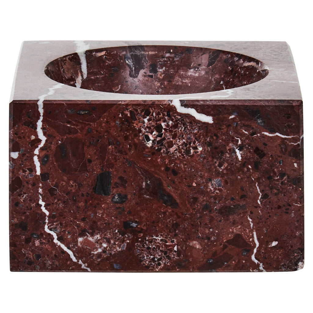 Square Red Marble Bowl | Salmo