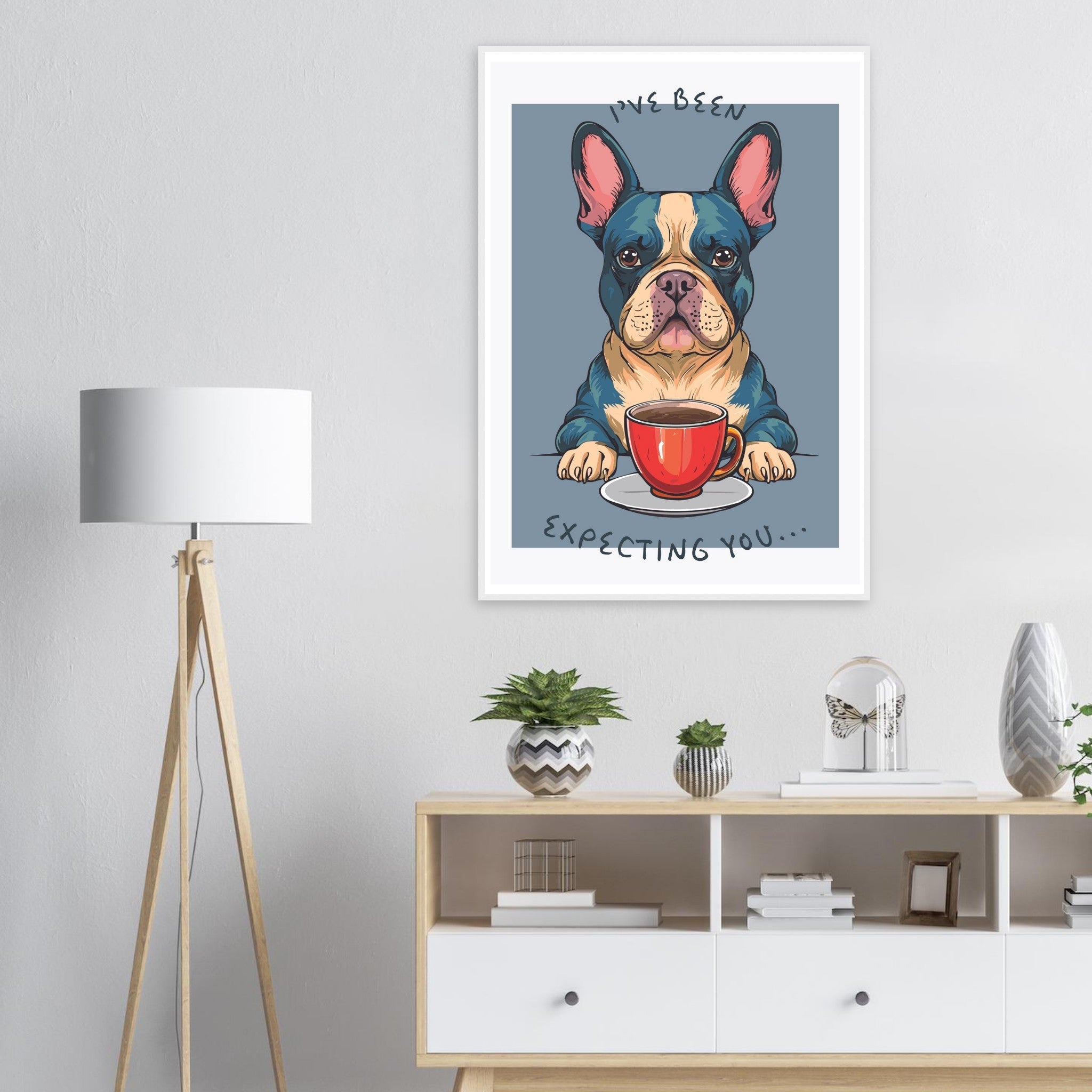 'I've Been Expecting You' (Dog) - Premium Matte Paper Wooden Framed Poster