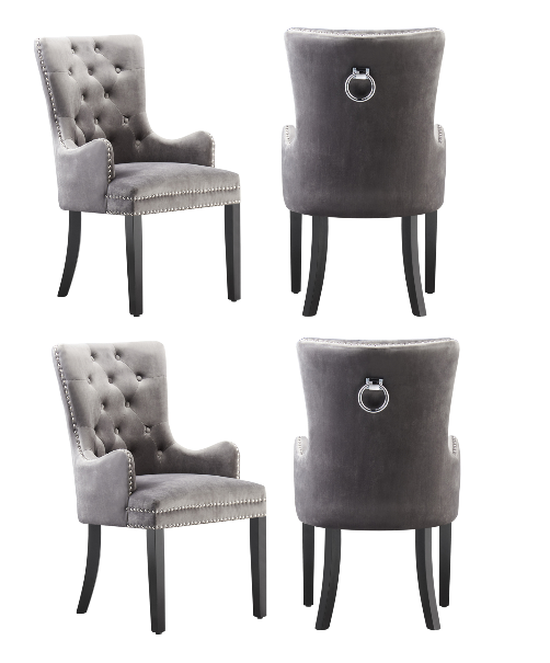 Windsor LUX Knocker Back Velvet Dining Chair w/ Armrests