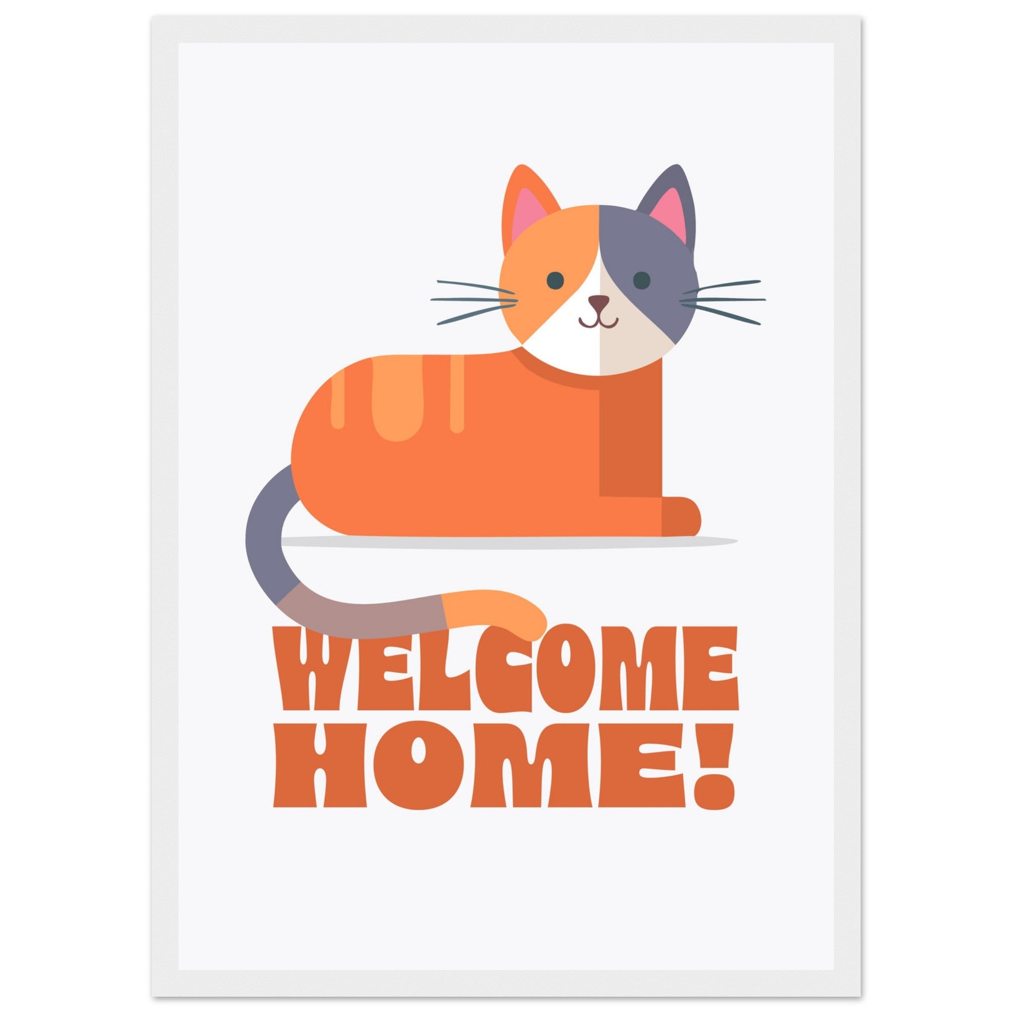 'Welcome Home!' (Cat) - Premium Matte Paper Wooden Framed Poster