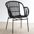 Black Natural Rattan Chair with Raised Sides | Lagom