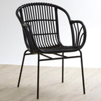 Black Natural Rattan Chair with Raised Sides | Lagom