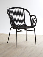 Black Natural Rattan Chair with Raised Sides | Lagom