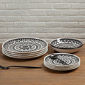12 Piece Black and White Dinner Set | Maya