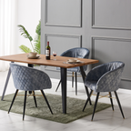Vittorio Rocco LUX 5PCs Dining Set includes an Oak Dining Table and Set of 4 Dining Chairs