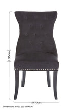 Black Cotton Velvet Dining Chair | Regents Park