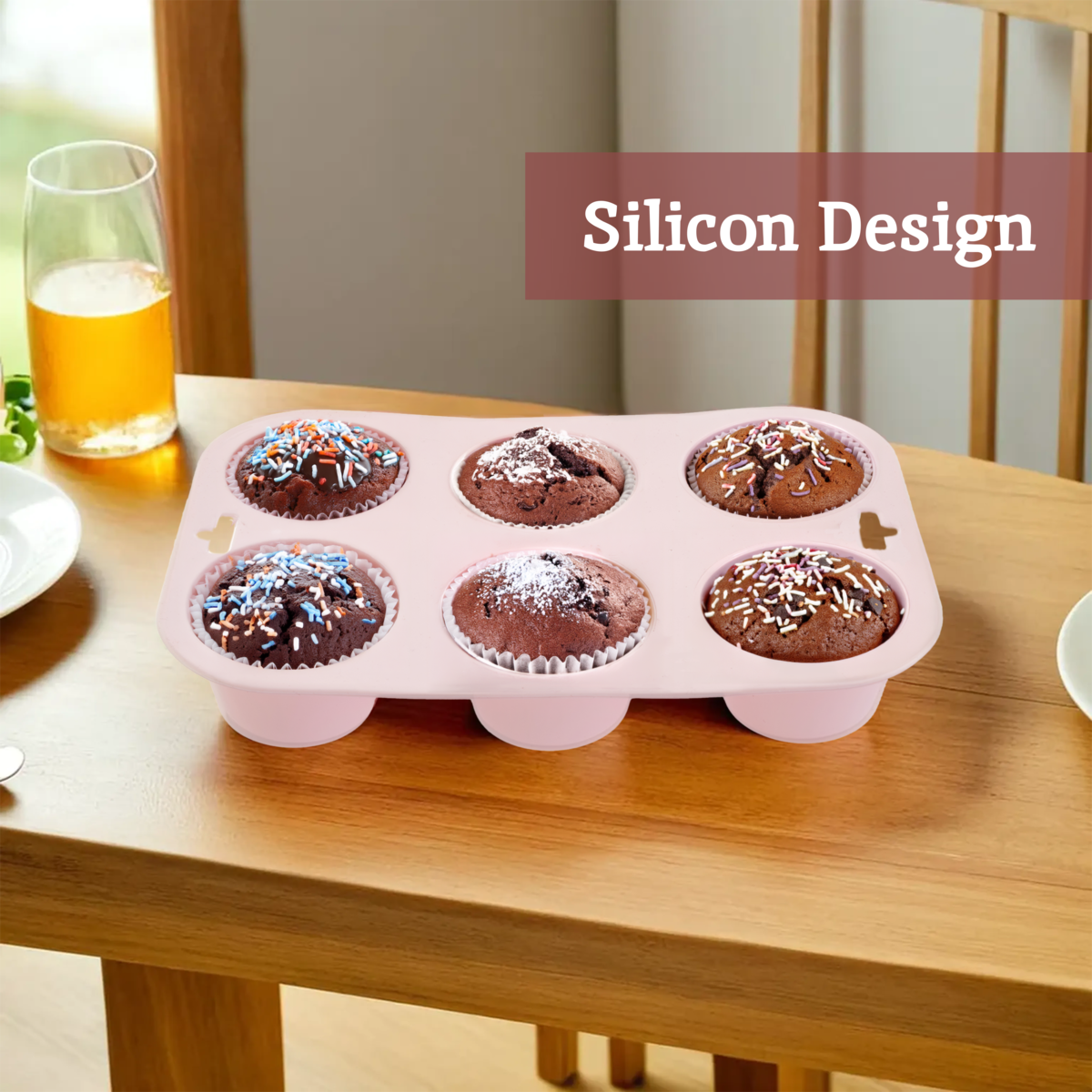 Pastel Pink 6 Cup Muffin Mould | Zing