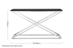 Black Leather Effect Console Table with Cross Design | Tribute