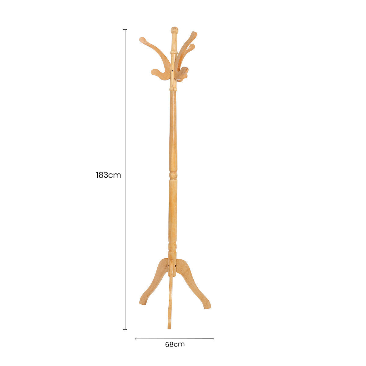Natural Finish Light Wooden Coat Stand | Kennedy