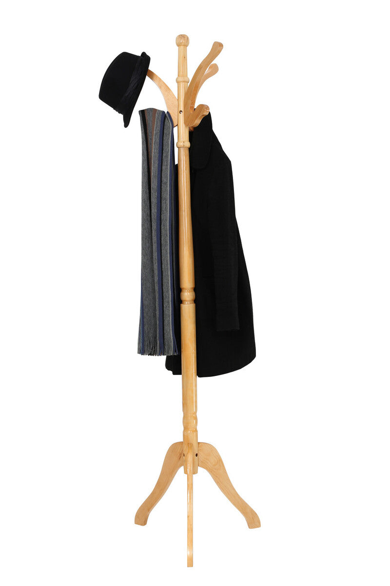 Natural Finish Light Wooden Coat Stand | Kennedy