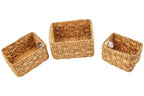 Set of 3 Natural Water Hyacinth Storage Baskets | Lidi