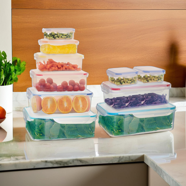 5 Piece Square Food Containers with Airtight Lids | Herrela