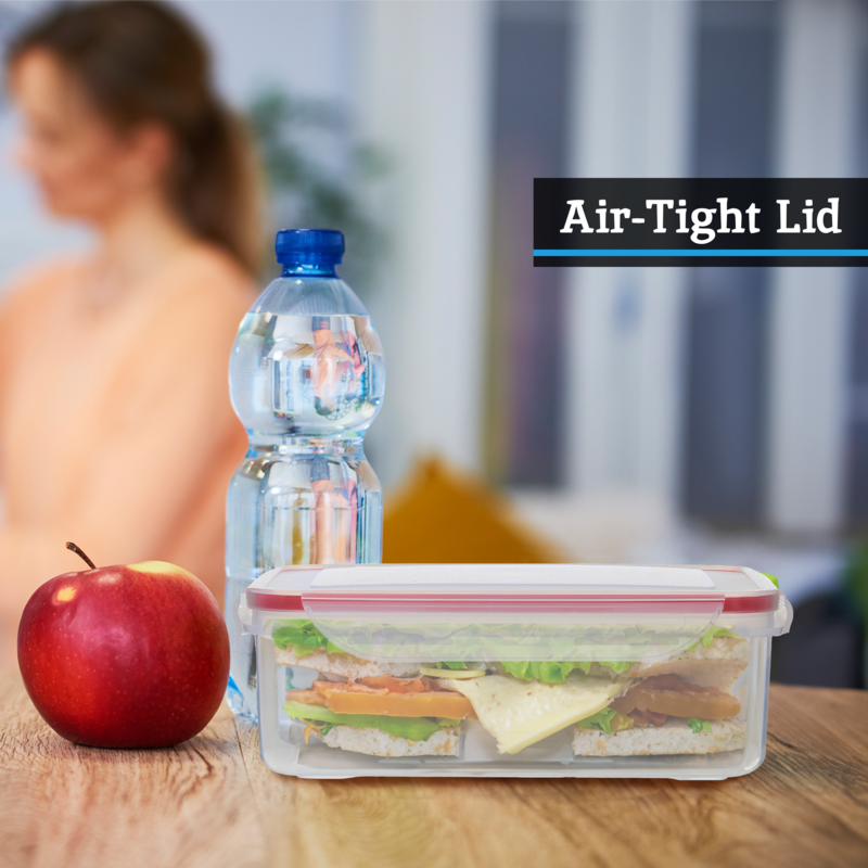 6 Piece Rectangular Food Containers with Airtight Lids | Herrela
