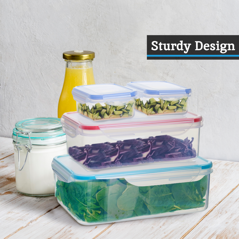 4 Piece Food Containers with Airtight Lids | Herrela