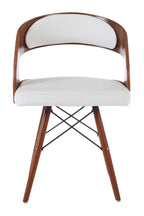 White Leather Effect Chair with Curved Back | Parkar
