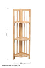 3 Tier Tropical Hevea Wood Corner Shelf Unit | Heva