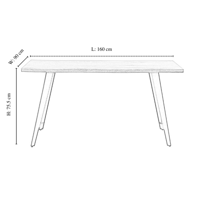 Vittorio Rocco LUX 5PCs Dining Set includes an Oak Dining Table and Set of 4 Dining Chairs