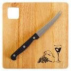 Cheese Board and Knife Set | Rubberwood
