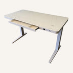 E-Max Electric Height Adjustable Desk White (Glass Top) – Purus Life