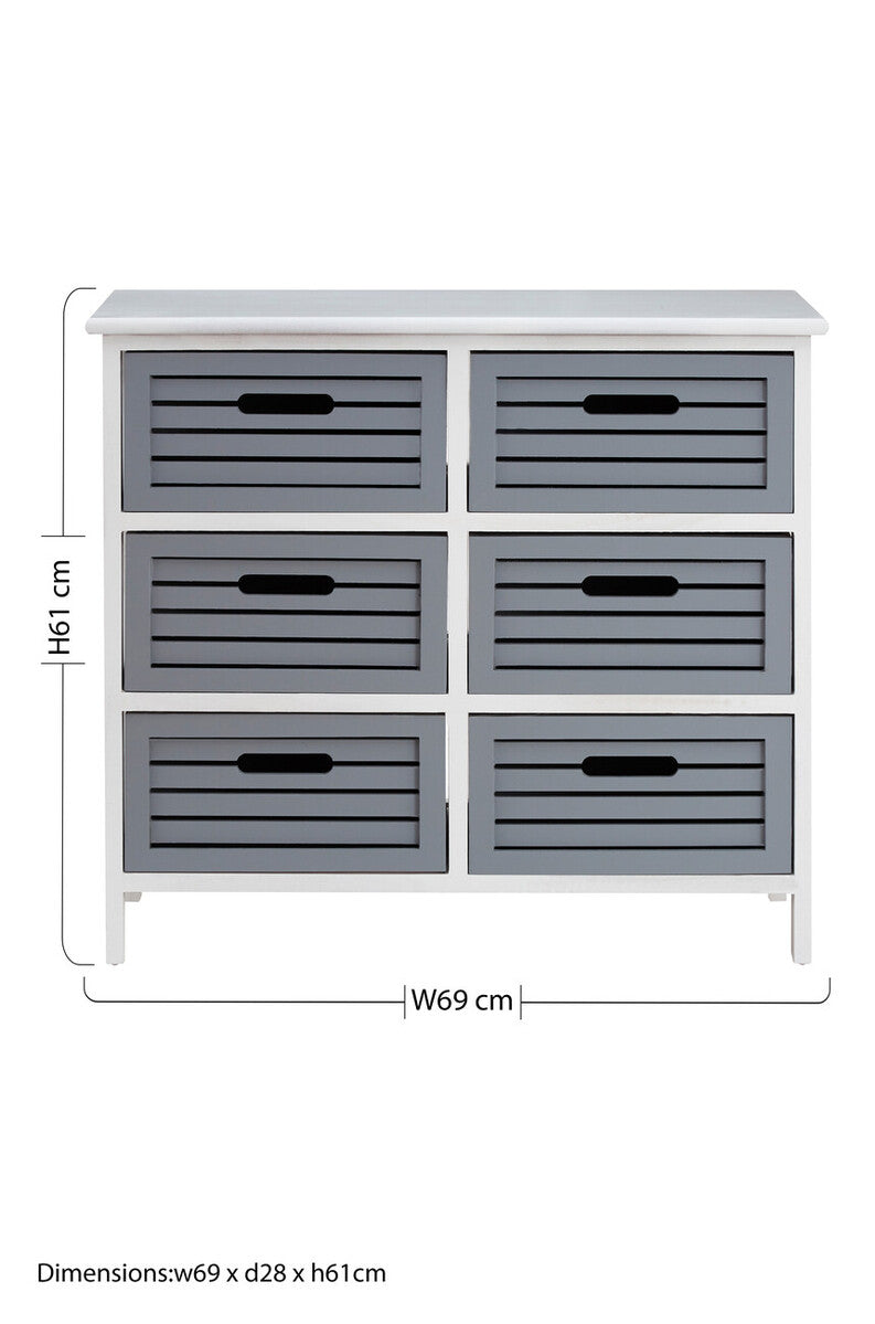 6 Grey Drawers Unit | Vermont