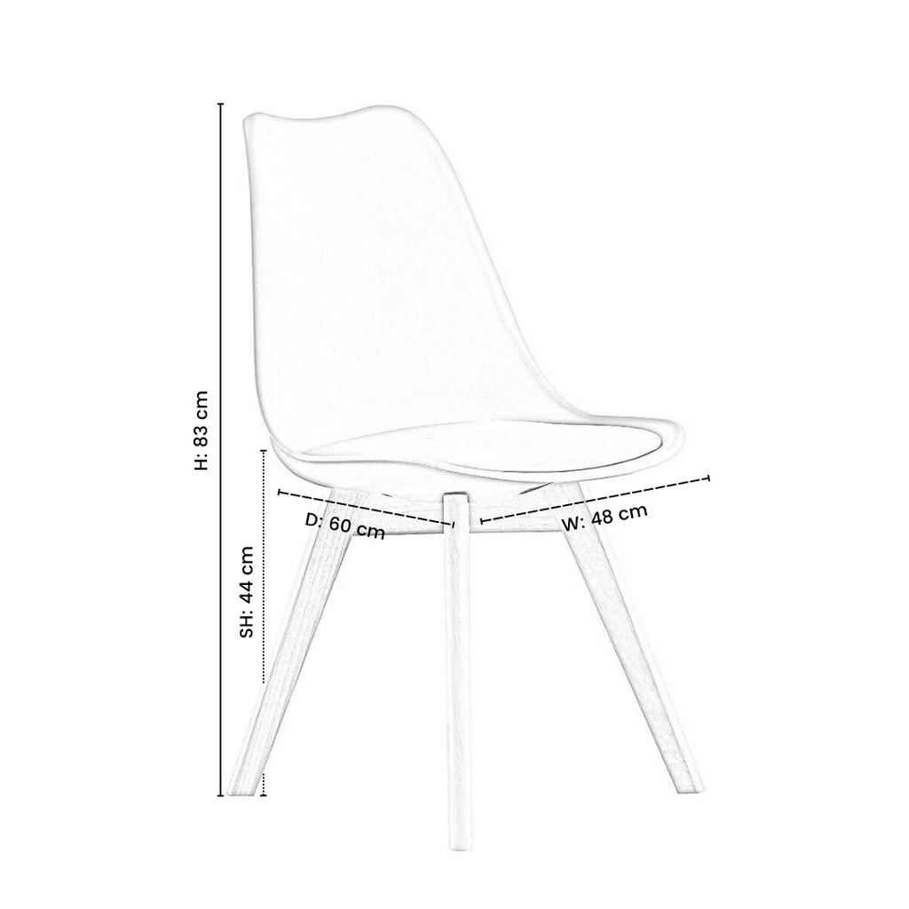 White Halo Dining Table & Set of 4 Lorenzo Jamie Tulip Dining Chairs with Padded Seat