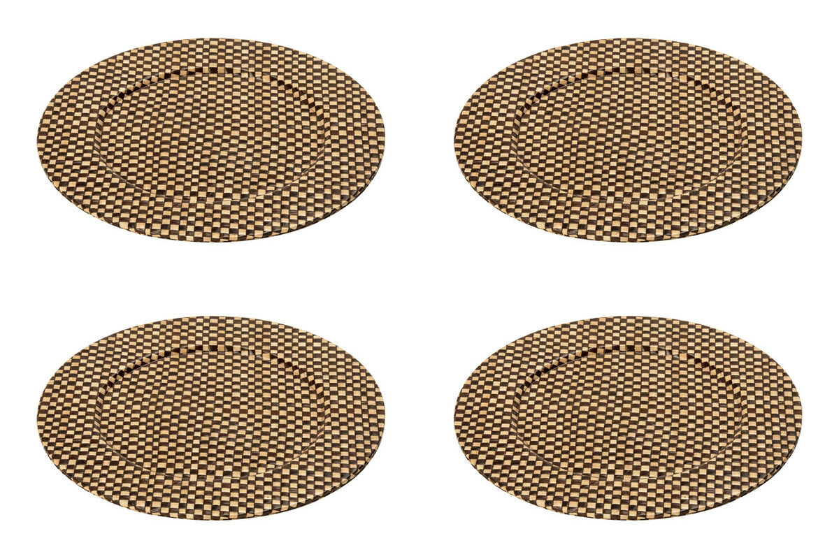 Black and Natural Charger Plate | Pandanus