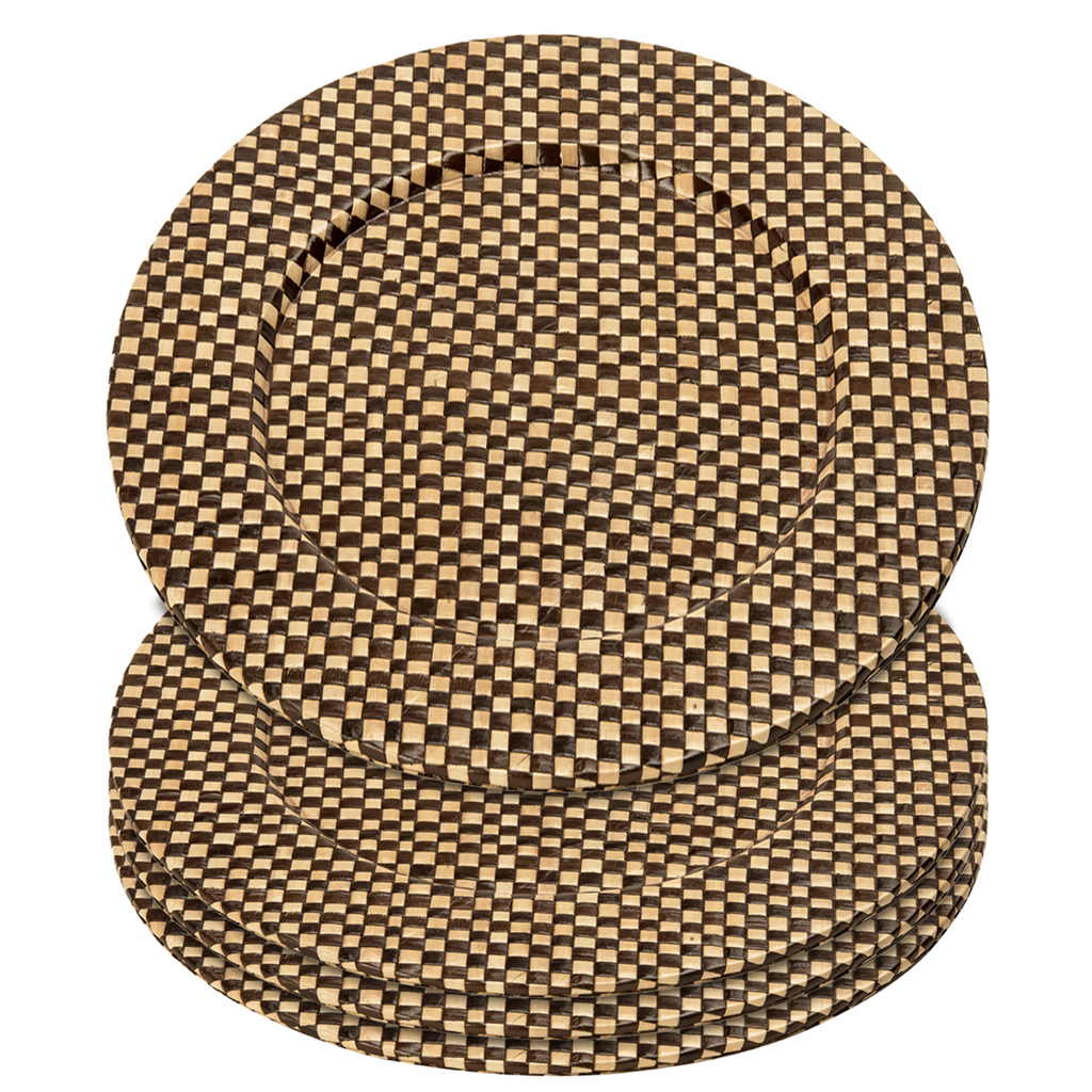 Black and Natural Charger Plate | Pandanus