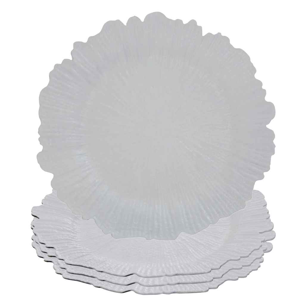 White Finish Reef Charger Plate | Dia