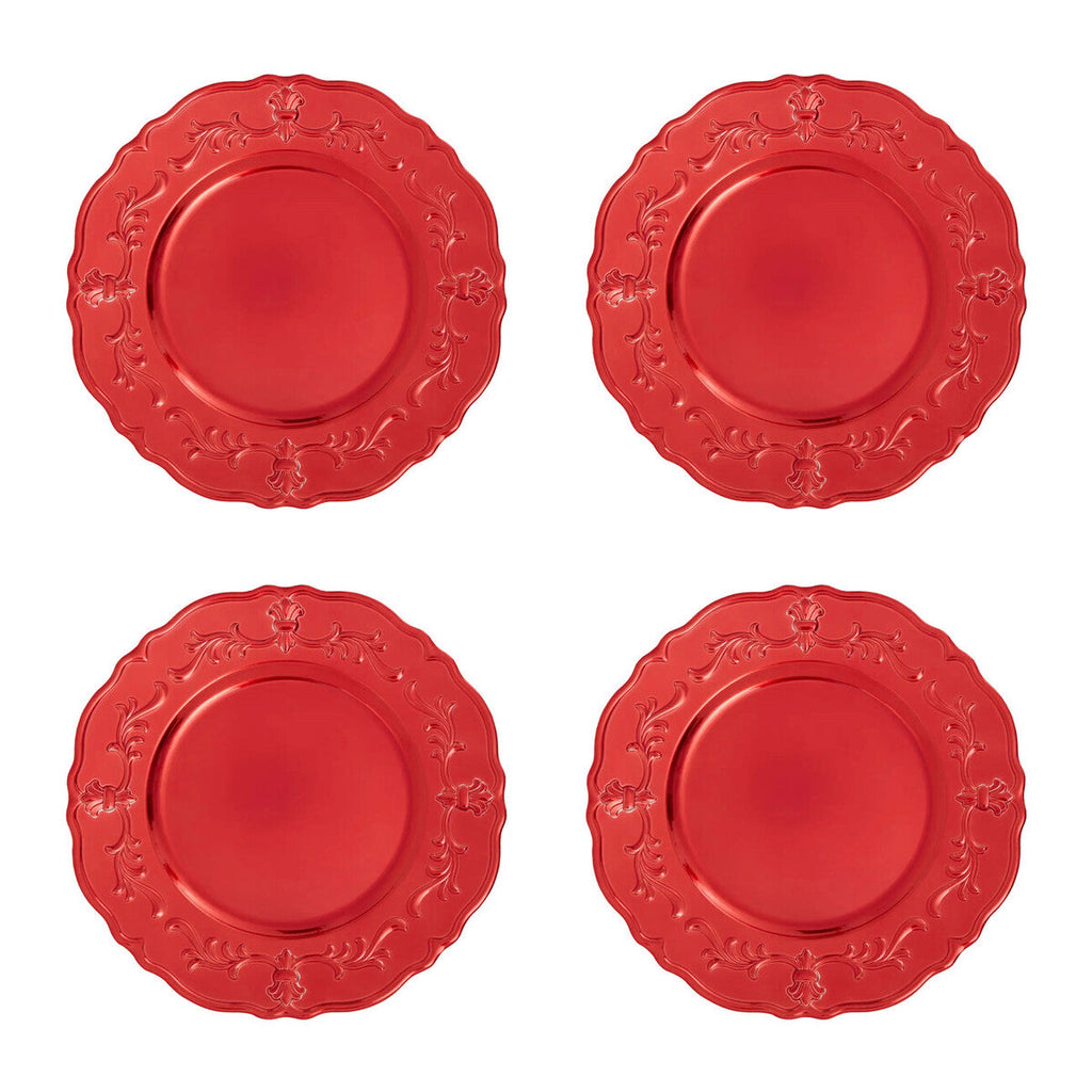Red Baroque Charger Plate | Dia