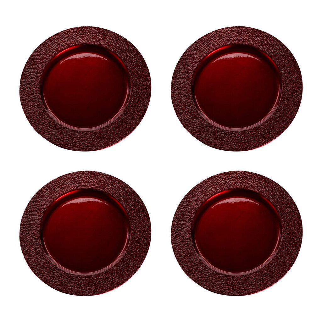 Red Pebble Effect Charger Plate | Paxton