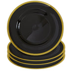 Set of Four Ida 33cm Dia Black Glass Charger Plates