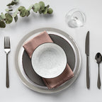 Ida Set of Four 33cm Dia Embossed Charger Plates with Silver Rim