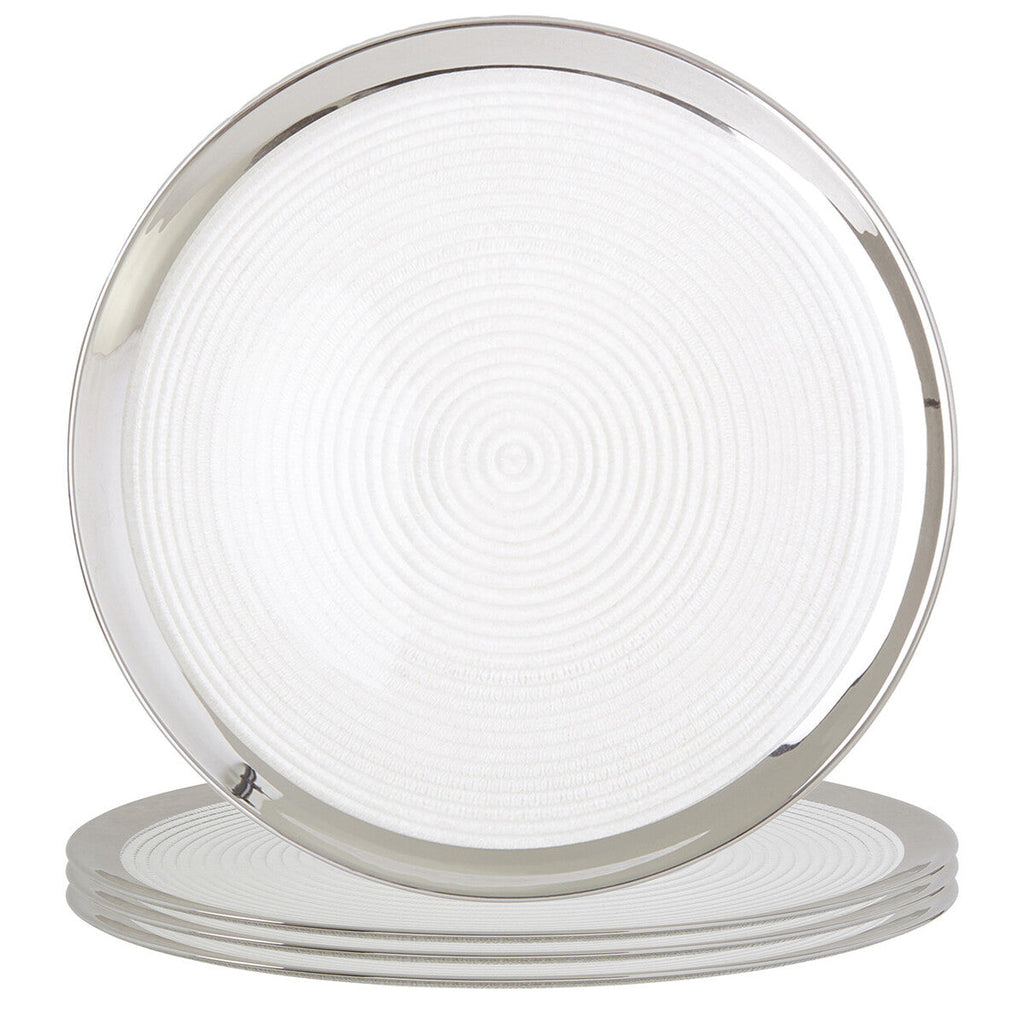 Ida Set of Four 32cm Dia Embossed Coupe Charger Plates