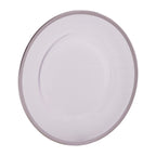 Ida Set of Four 33cm Dia Plain Charger Plates with Silver Rims