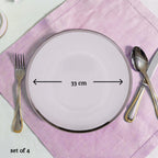 Ida Set of Four 33cm Dia Plain Charger Plates with Silver Rims