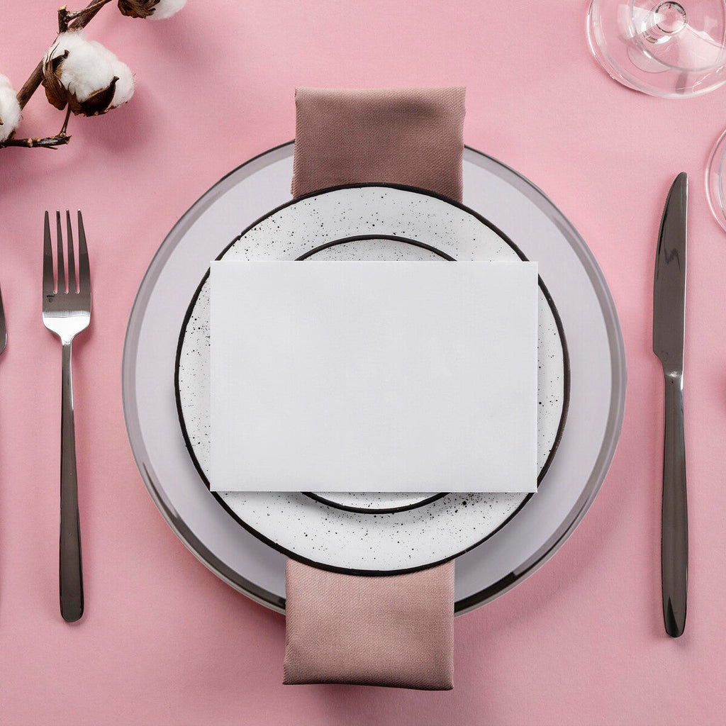 Ida Set of Four 33cm Dia Plain Charger Plates with Silver Rims