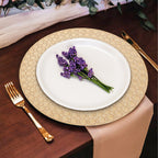 Gold Charger Plate with Octagon Pattern Rim | Dia