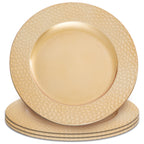 Gold Charger Plate with Hammered Rim | Dia